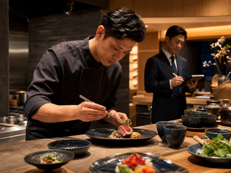 料理、接客、店舗環境を一体で整える飲食店づくりのイメージ